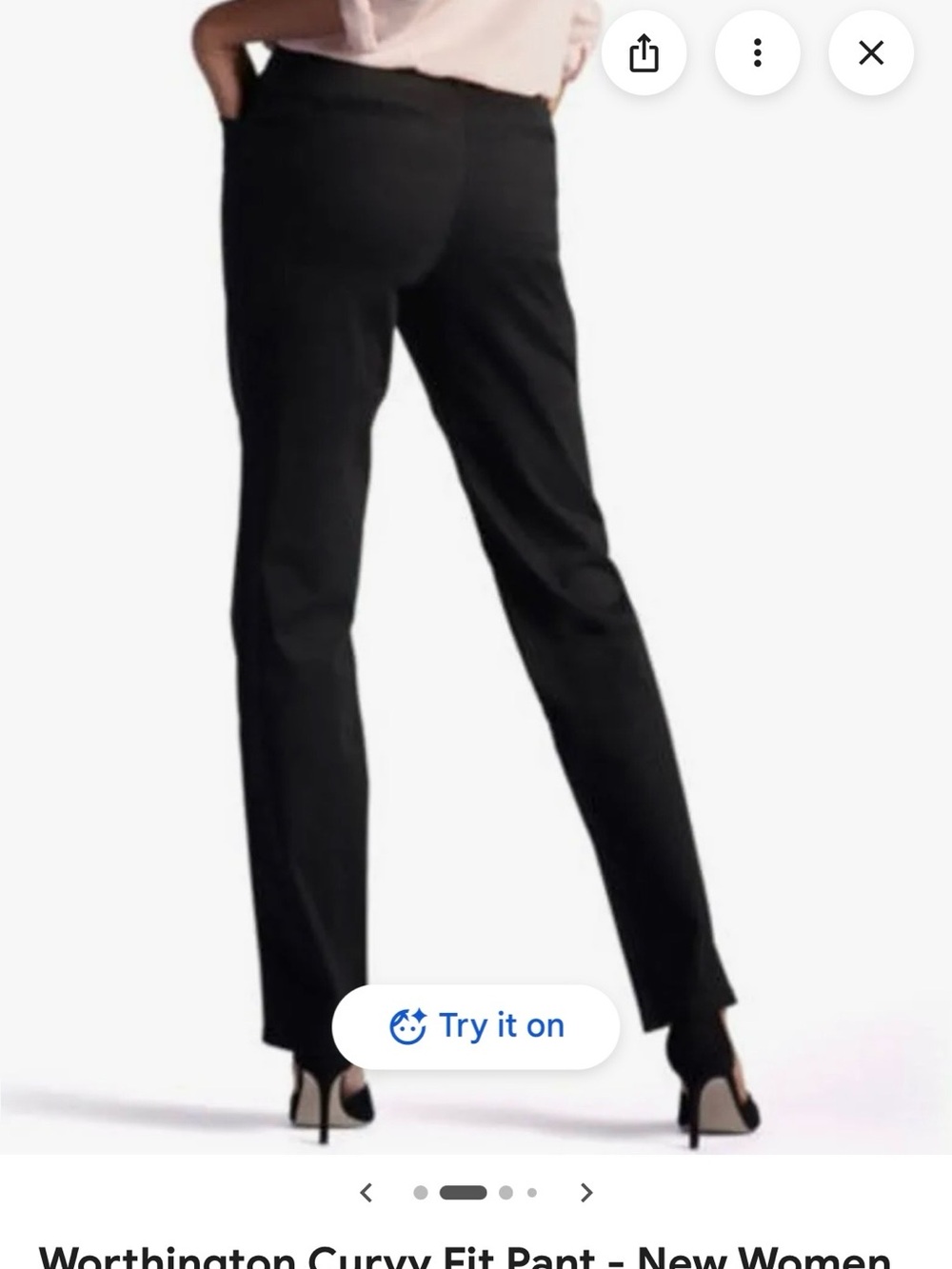 Worthington Black Curvy Straight-Leg Trousers